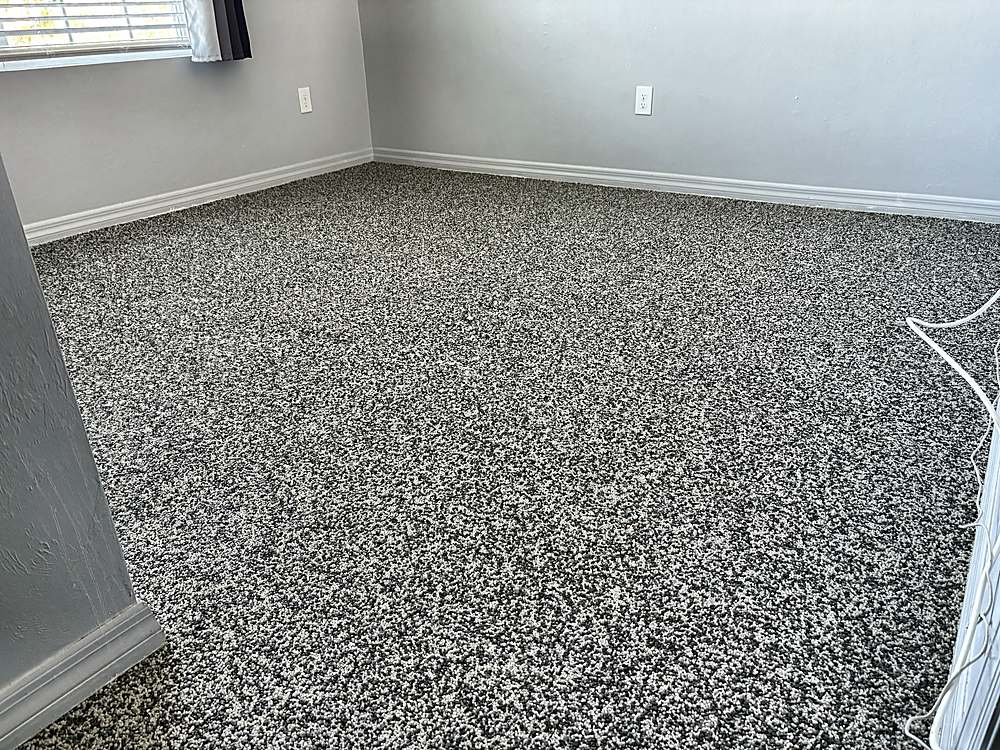 Finished interior stone carpet floor